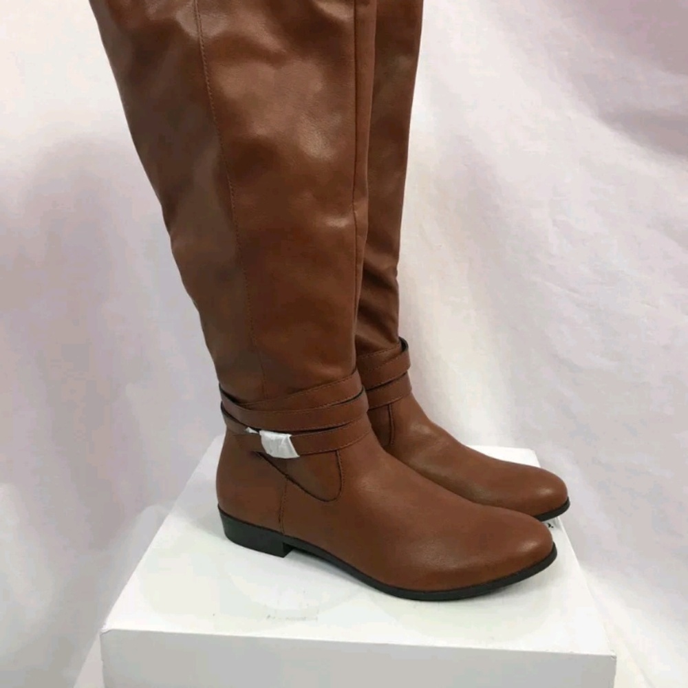 Style & Co. FRIDAA Barrel Wide Calf Brown Boots
